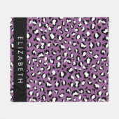 Leopardenmuster, Spots, Lila Leopard, Ihr Name Fleecedecke (Vorderseite (Horizontal))