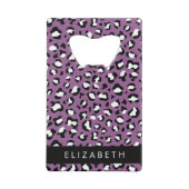 Leopardenmuster, Spots, Lila Leopard, Ihr Name Geldbeutel Flaschenöffner (Rückseite)