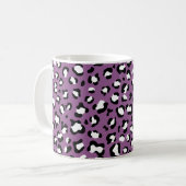 Leopardenmuster, Spots, Lila Leopard, Ihr Name Kaffeetasse (Vorderseite Links)