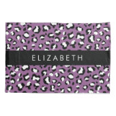 Leopardenmuster, Spots, Lila Leopard, Ihr Name Kissenbezug (Rückseite)