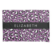 Leopardenmuster, Spots, Lila Leopard, Ihr Name Kissenbezug (Vorderseite)