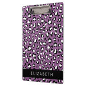 Leopardenmuster, Spots, Lila Leopard, Ihr Name Klemmbrett (Links)