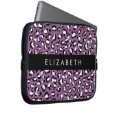 Leopardenmuster, Spots, Lila Leopard, Ihr Name Laptopschutzhülle (Vorne Rechts)