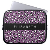 Leopardenmuster, Spots, Lila Leopard, Ihr Name Laptopschutzhülle (Vorderseite)