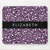 Leopardenmuster, Spots, Lila Leopard, Ihr Name Mousepad (Vorne)