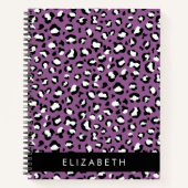 Leopardenmuster, Spots, Lila Leopard, Ihr Name Notizblock (Vorderseite)