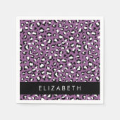 Leopardenmuster, Spots, Lila Leopard, Ihr Name Serviette (Vorderseite)
