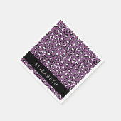 Leopardenmuster, Spots, Lila Leopard, Ihr Name Serviette (Ecke)