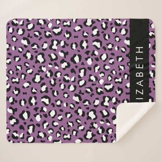 Leopardenmuster, Spots, Lila Leopard, Ihr Name Sherpadecke (Vorderseite (Horizontal))