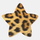 Leopardenmuster Stern-Aufkleber (Vorderseite)