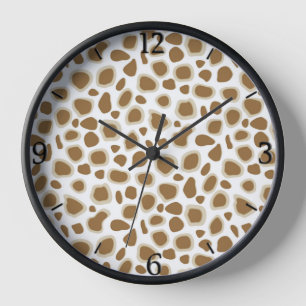 Leopardenmuster - Taupe-Tan und Weiß Uhr