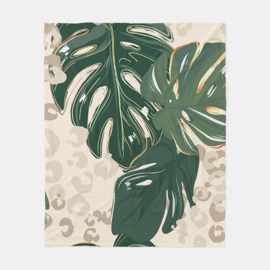 Leopardenmuster, Tierdruck nahtlos Design Gree Fleecedecke (Vorderseite)