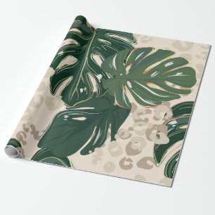 Leopardenmuster, Tierdruck nahtlos Design Gree Geschenkpapier
