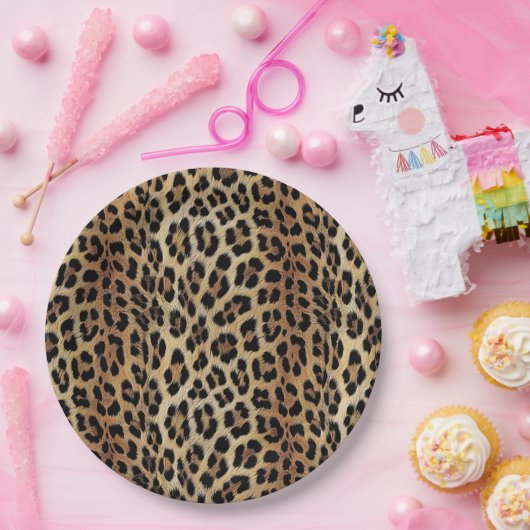 Leopardenmuster, Tiger, Leopardenhaut, Pappteller (Party)