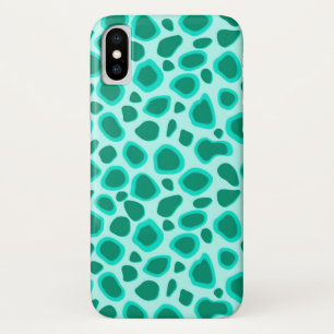 Leopardenmuster - Türkis und Aquamarin iPhone X Hülle