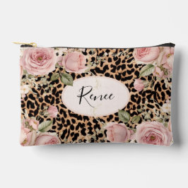 Leopardenpatrone mit leichten Rose Zubehörtasche