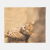 LEOPARDENPORTRAIT FLEECEDECKE (Vorderseite (Horizontal))