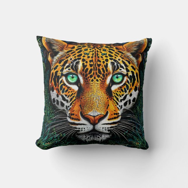 Leopardenporträt Kissen (Vorderseite)