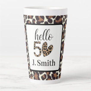 Leopardenprint 50. Geburtstag Milchtasse