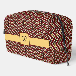 Leopardenprint Chevron Waschbeutel