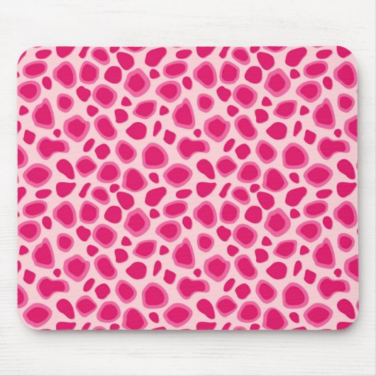 Leopardenprint - Fuchsia und hellrosa Mousepad (Vorne)