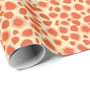Leopardenprint - Mandarin und hellorange Geschenkpapier