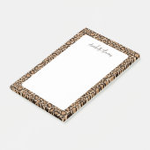 Leopardenprint mit Monogramm Post-it Klebezettel (angewinkelt)