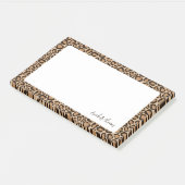 Leopardenprint mit Monogramm Post-it Klebezettel (angewinkelt)