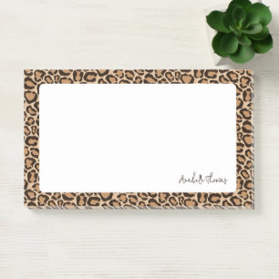 Leopardenprint mit Monogramm Post-it Klebezettel