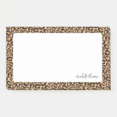 Leopardenprint mit Monogramm Post-it Klebezettel (Vorderseite)