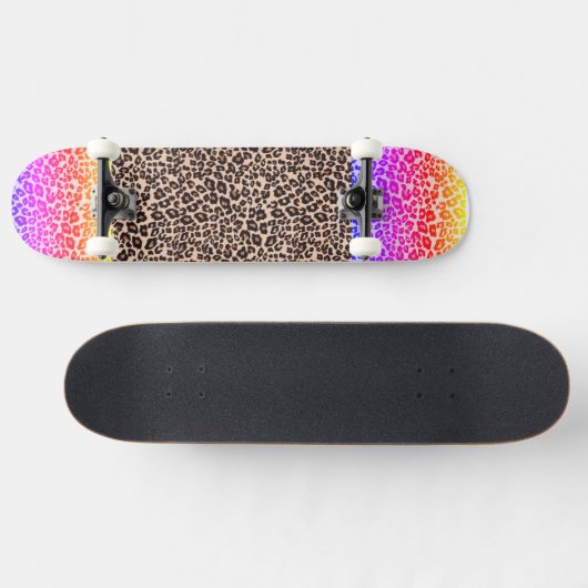 Leopardenprint mit Rosa und Orange für Kinder Skateboard (Horizontal)