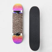 Leopardenprint mit Rosa und Orange für Kinder Skateboard (Vorderseite)