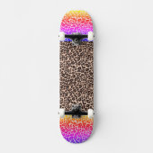 Leopardenprint mit Rosa und Orange für Kinder Skateboard (Vorderseite)