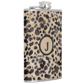 Leopardenprint-Monogramm Flachmann (Rechts)