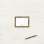 Leopardenprint-Monogramm Post-it Klebezettel (Auf Schreibtisch)