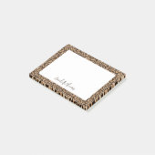 Leopardenprint-Monogramm Post-it Klebezettel (angewinkelt)