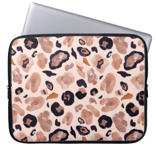 Leopardenprint, nahtlos, beige Hintergrund. Laptopschutzhülle
