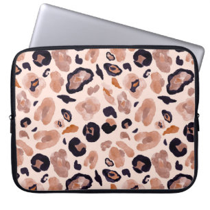 Leopardenprint, nahtlos, beige Hintergrund. Laptopschutzhülle