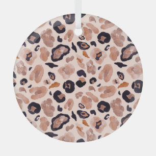 Leopardenprint, nahtlos, beige Hintergrund. Ornament Aus Glas