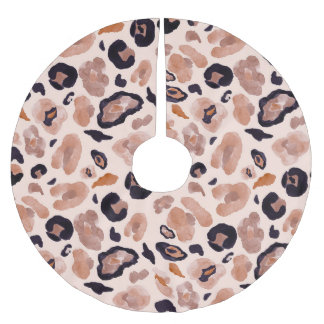 Leopardenprint, nahtlos, beige Hintergrund. Polyester Weihnachtsbaumdecke
