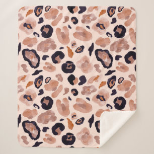 Leopardenprint, nahtlos, beige Hintergrund. Sherpadecke