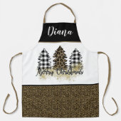 Leopardenprint und Weihnachtsbäume Schürze (Vorderseite)