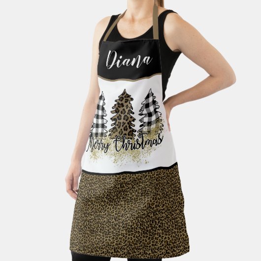 Leopardenprint und Weihnachtsbäume Schürze (InSitu)
