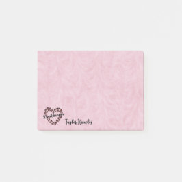 Leopardenrahmen für Buchhalter Rosa 4"x3" Post-it Klebezettel