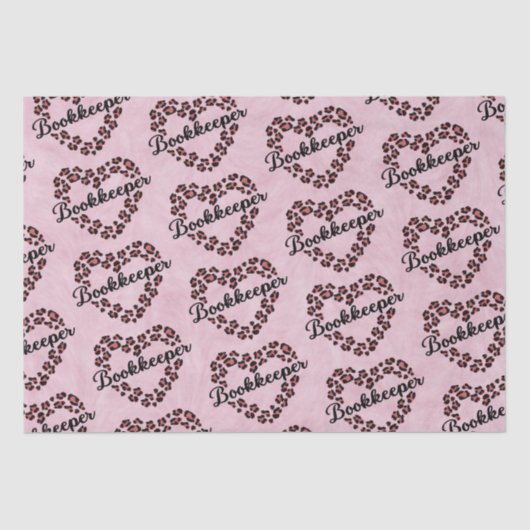 Leopardenrahmen für Buchhalter Rosa Seidenpapier (Vorderseite)