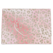 Leopardenrosa Muster Große Geschenktüte (Vorderseite)