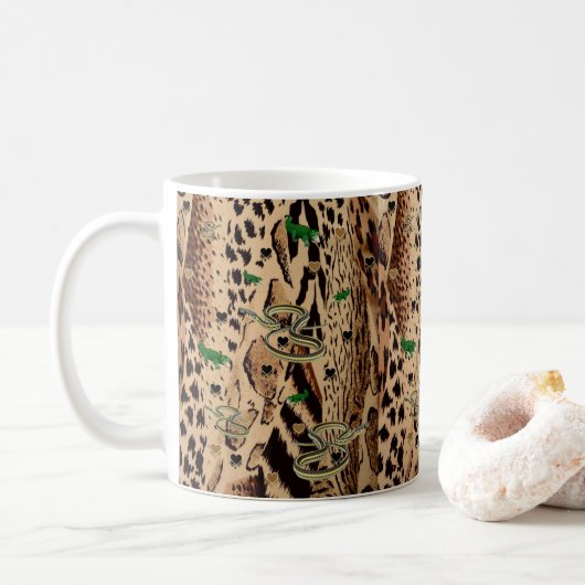 Leopardenschlange Alligator Tasse (Mit Donut)