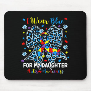 Leopardenschleife Autismus Puzzle-Schleife tragen Mousepad