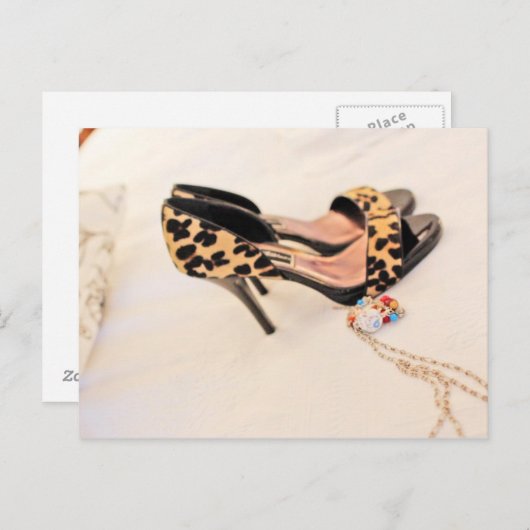 Leopardenschuhe Postkarte (Vorne/Hinten)