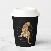 Leopardenschwarz-Babypapier Pappbecher (Vorderseite)